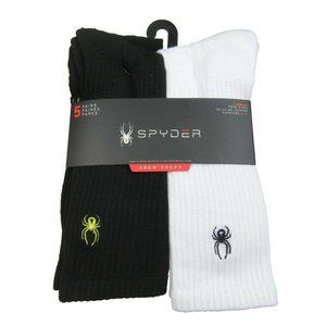 Spyder Crew Socks Absorb Tek 5 Pack Mens Size 6-12
